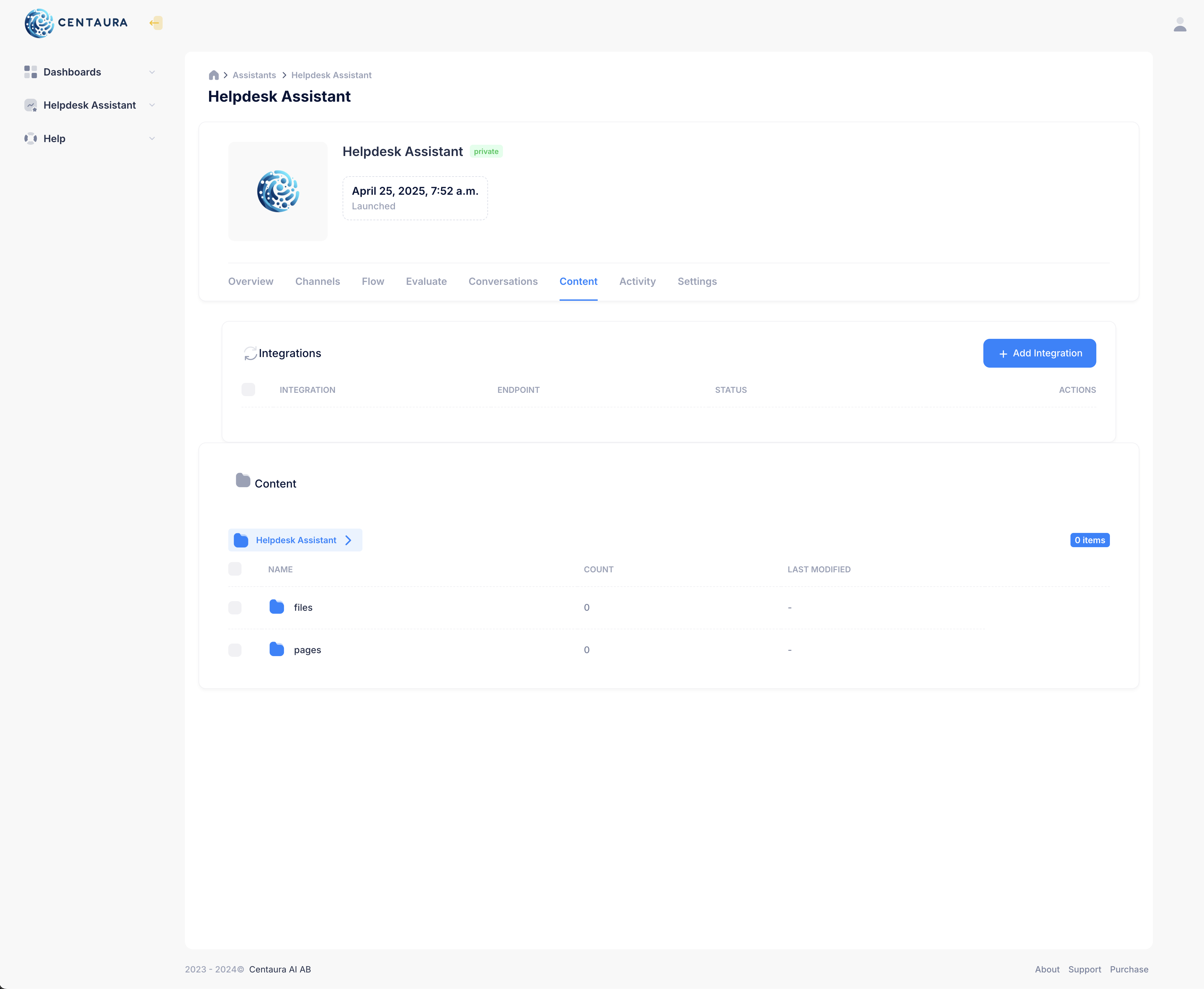 Advanced configuration panel for customizing assistant behavior